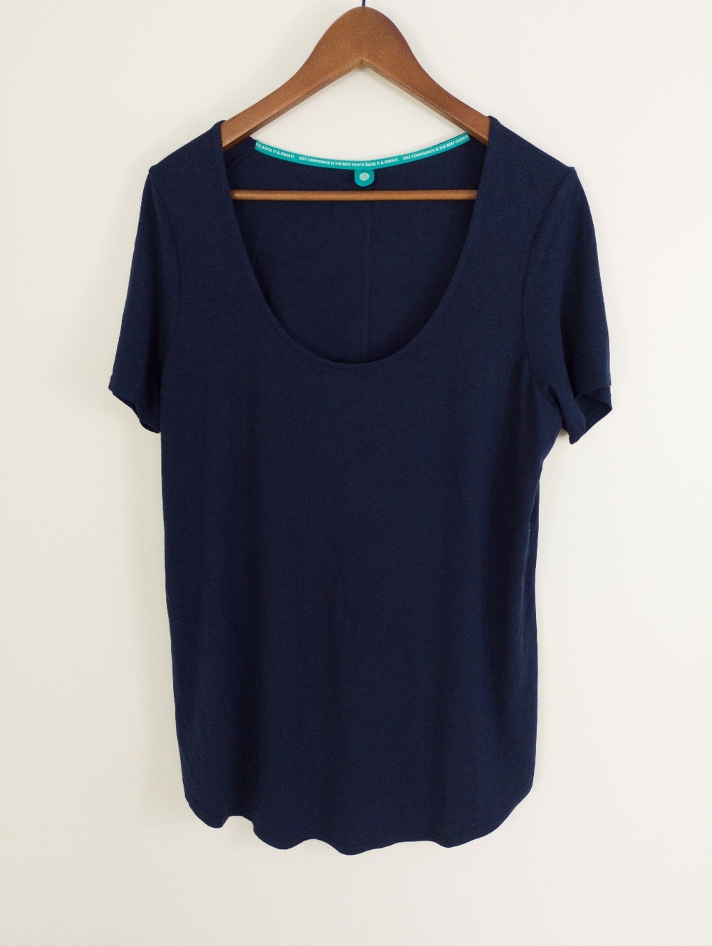 Sweetlegs Scoop Neck Tee Navy Size Large